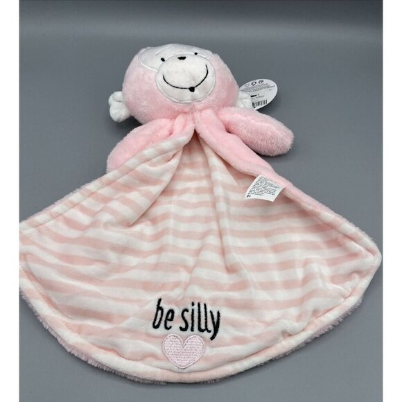Izzy & Oliver Lovey Pink Monkey Be Silly Security Blanket Baby Cuddle Toy - Picture 1 of 5